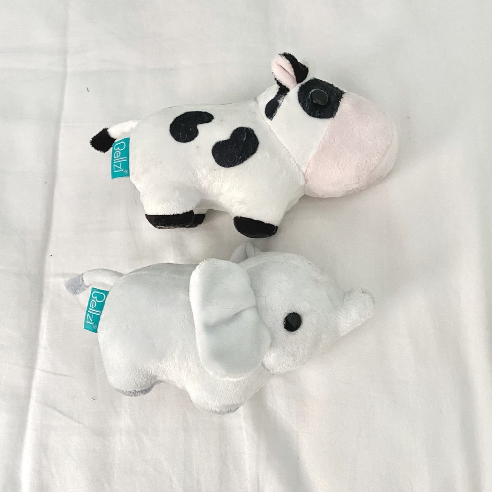 Bellzi Mini Plush Stuffed Animal Elephant and Cow